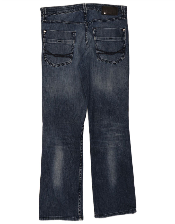 Calvin Klein Damen Distressed Bootcut Jeans W33 L29 Blaue Baumwolle