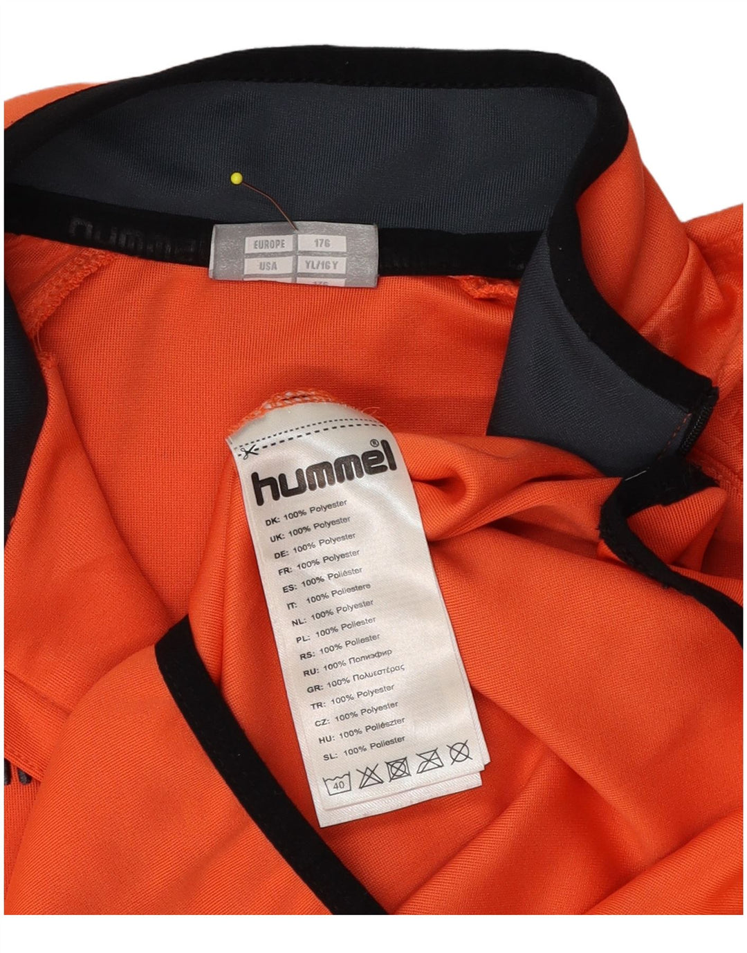 Hummel Jungen-Trainingsanzugoberteil mit grafischem Pullover, 15–16 Jahre, Orange, Farbblock