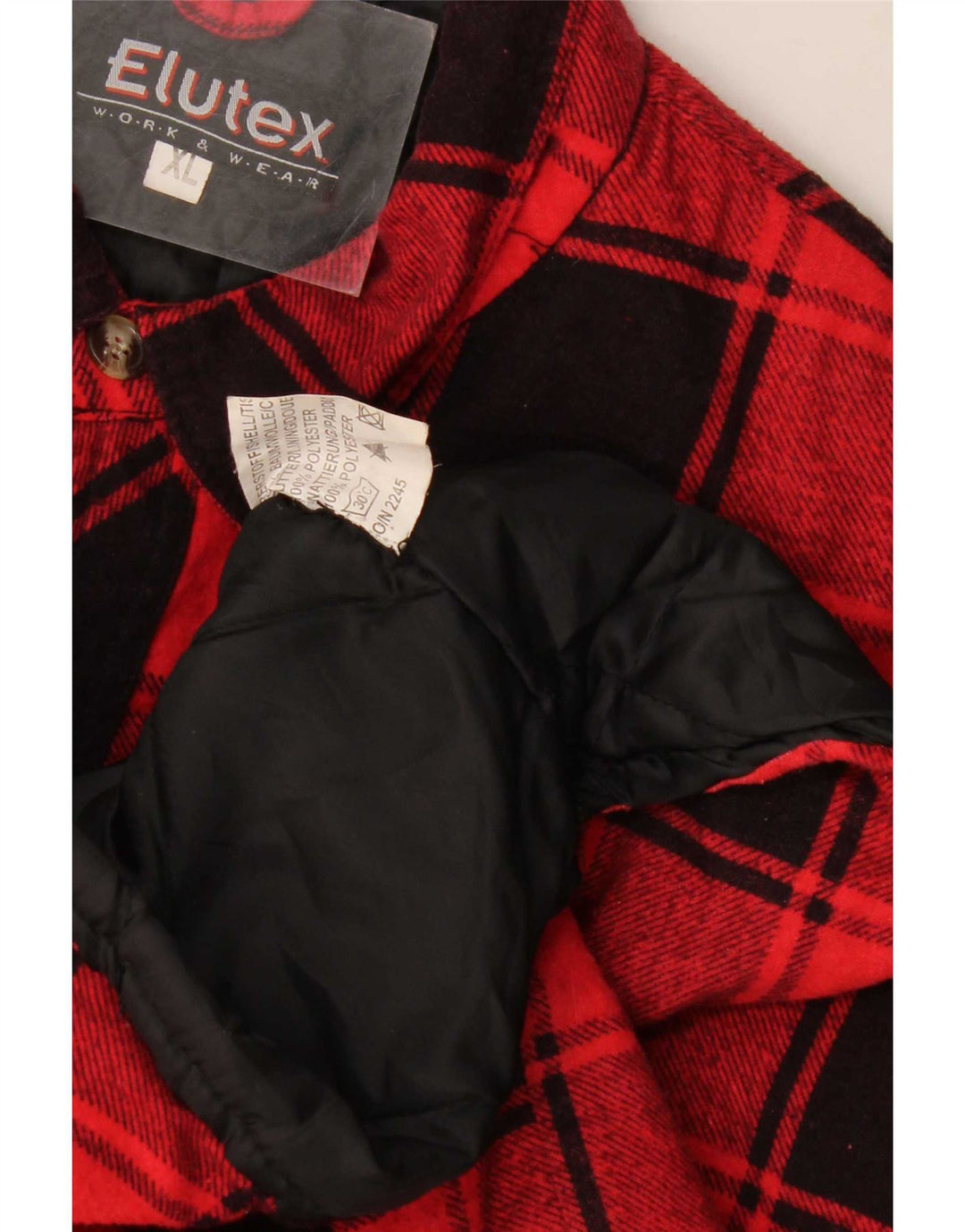 Elutex Herren-Lumberjack-Flanellhemd XL, rot kariert, Baumwolle