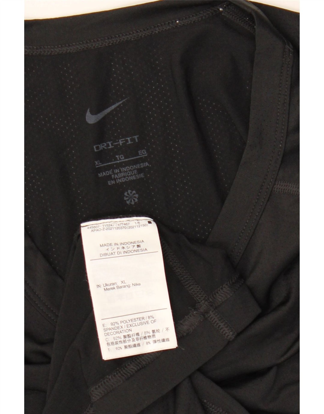 Nike Herren T-Shirt Top XL Schwarz Polyester