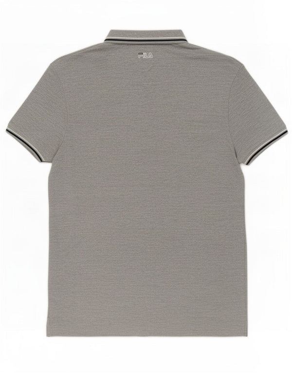 Fila Herren-Poloshirt, kurzärmelig, normale Passform, UK 42, Größe L, Grau, Baumwolle