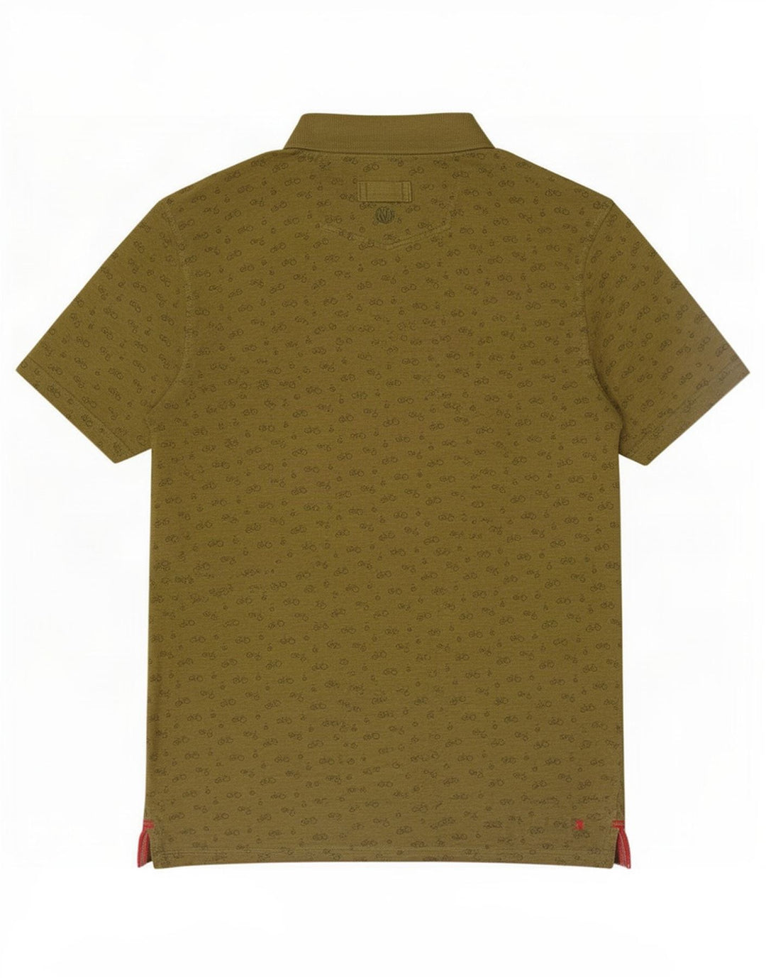 Fat Face Herren-Poloshirt mit abstraktem Muster, mittlere Khaki-Baumwolle