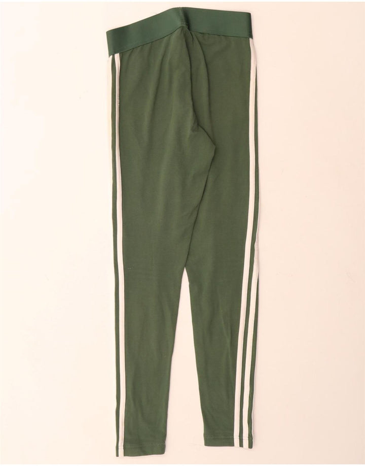 Adidas Damen Leggings UK 8/10 Small Grüne Baumwolle