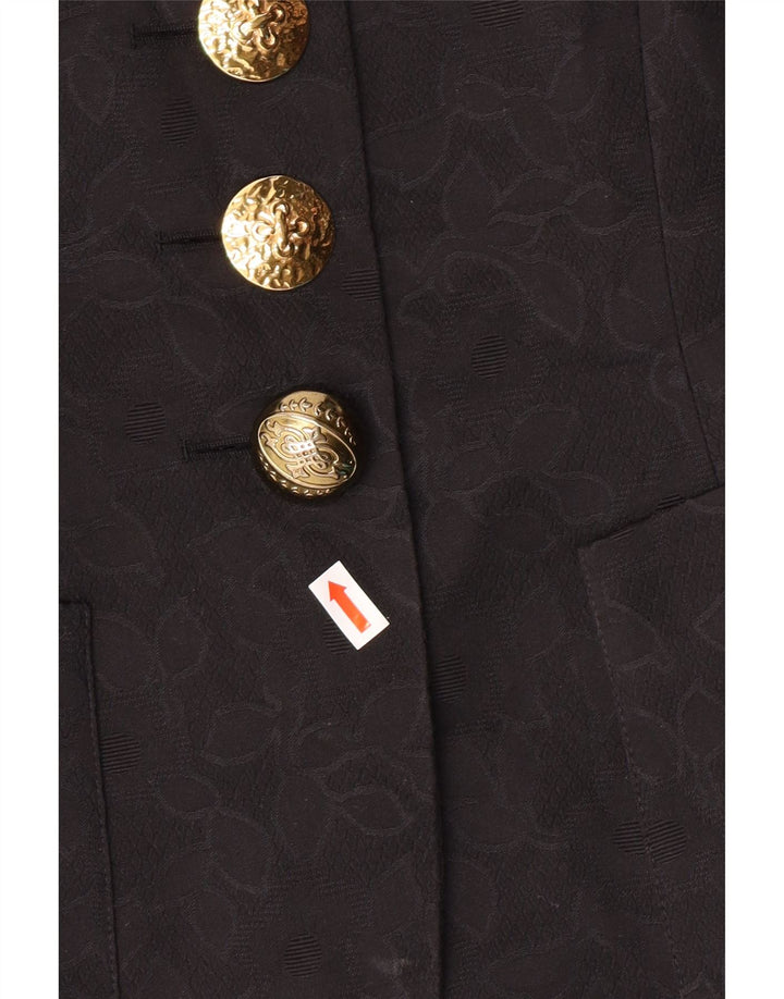 GUY LAROCHE Damen Kurzarm-Blazerjacke EU 42 Large Black Classic