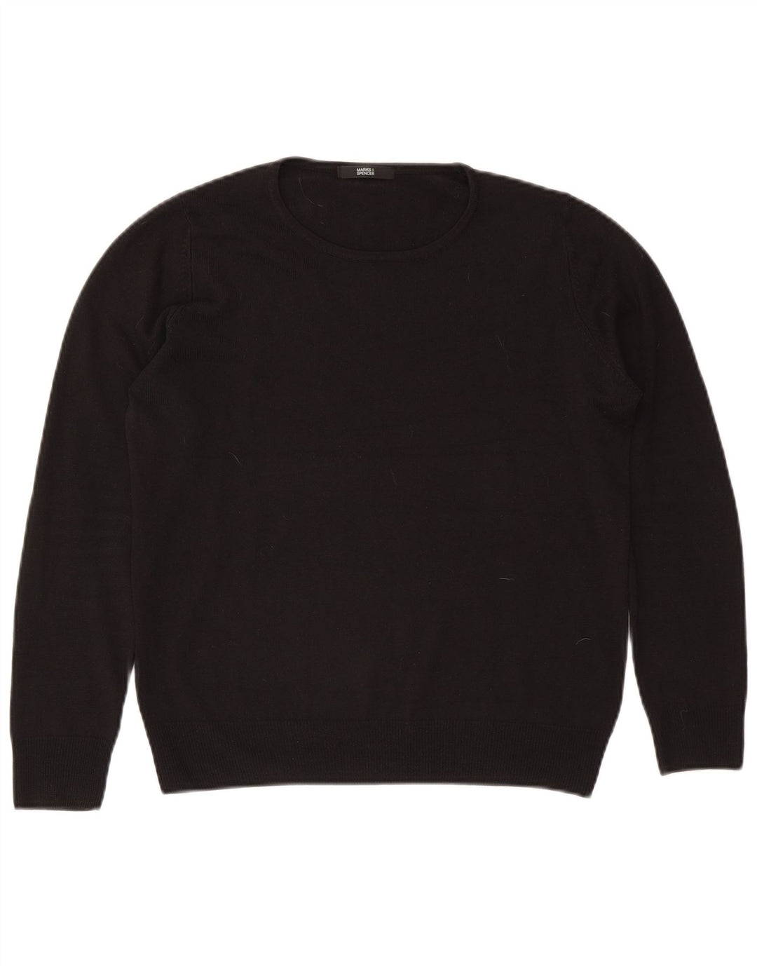 Marks & Spencer Damen-Pullover mit U-Boot-Ausschnitt, Gr. 12, Mittelschwarz, Acryl