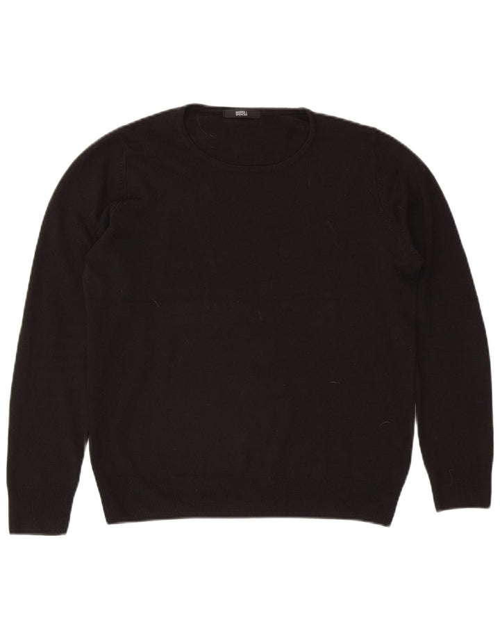 Marks & Spencer Damen-Pullover mit U-Boot-Ausschnitt, Gr. 12, Mittelschwarz, Acryl