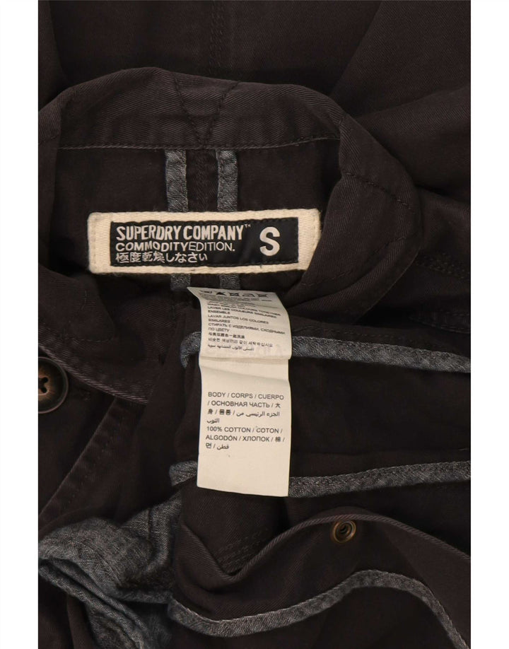 Superdry Herren Parka Jacke UK 36 Small Schwarz Baumwolle