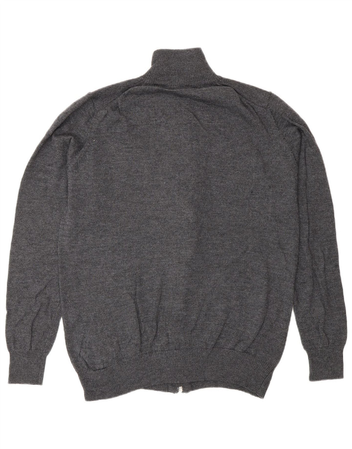 Zara Herren-Cardigan-Pullover XL aus grauer Wolle