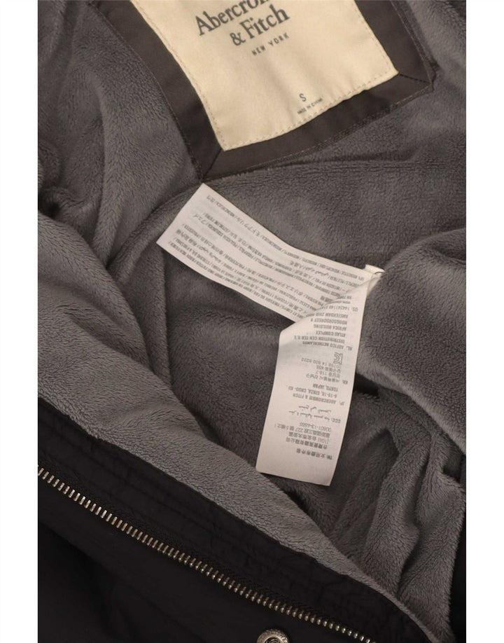 Abercrombie & Fitch Wattierte Damenjacke mit Kapuze, UK 10, Größe S, Schwarz, Polyester