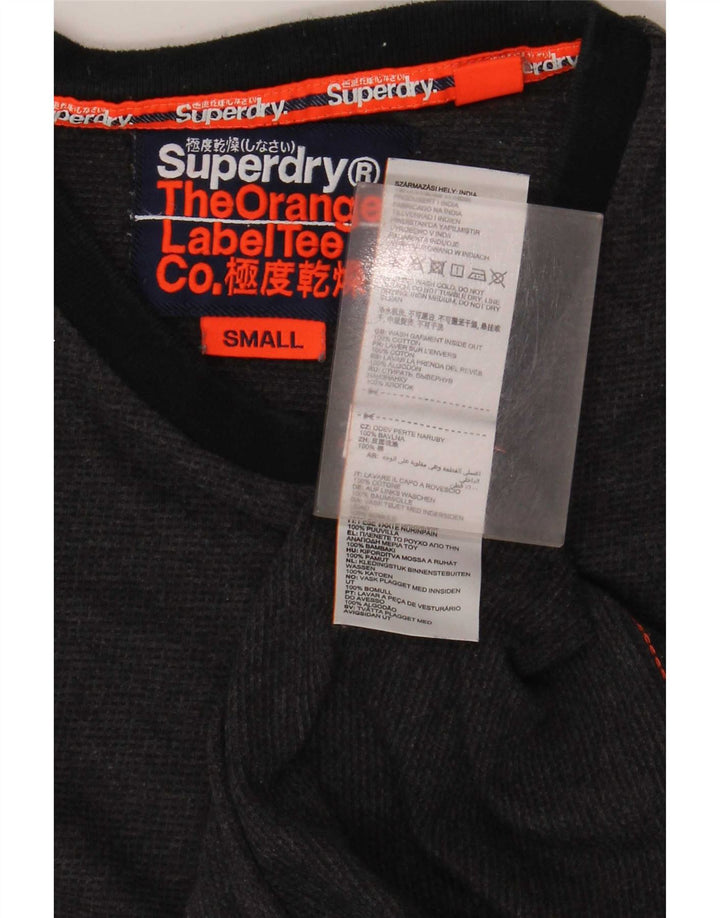 Superdry Herren T-Shirt Top Small Grau Baumwolle