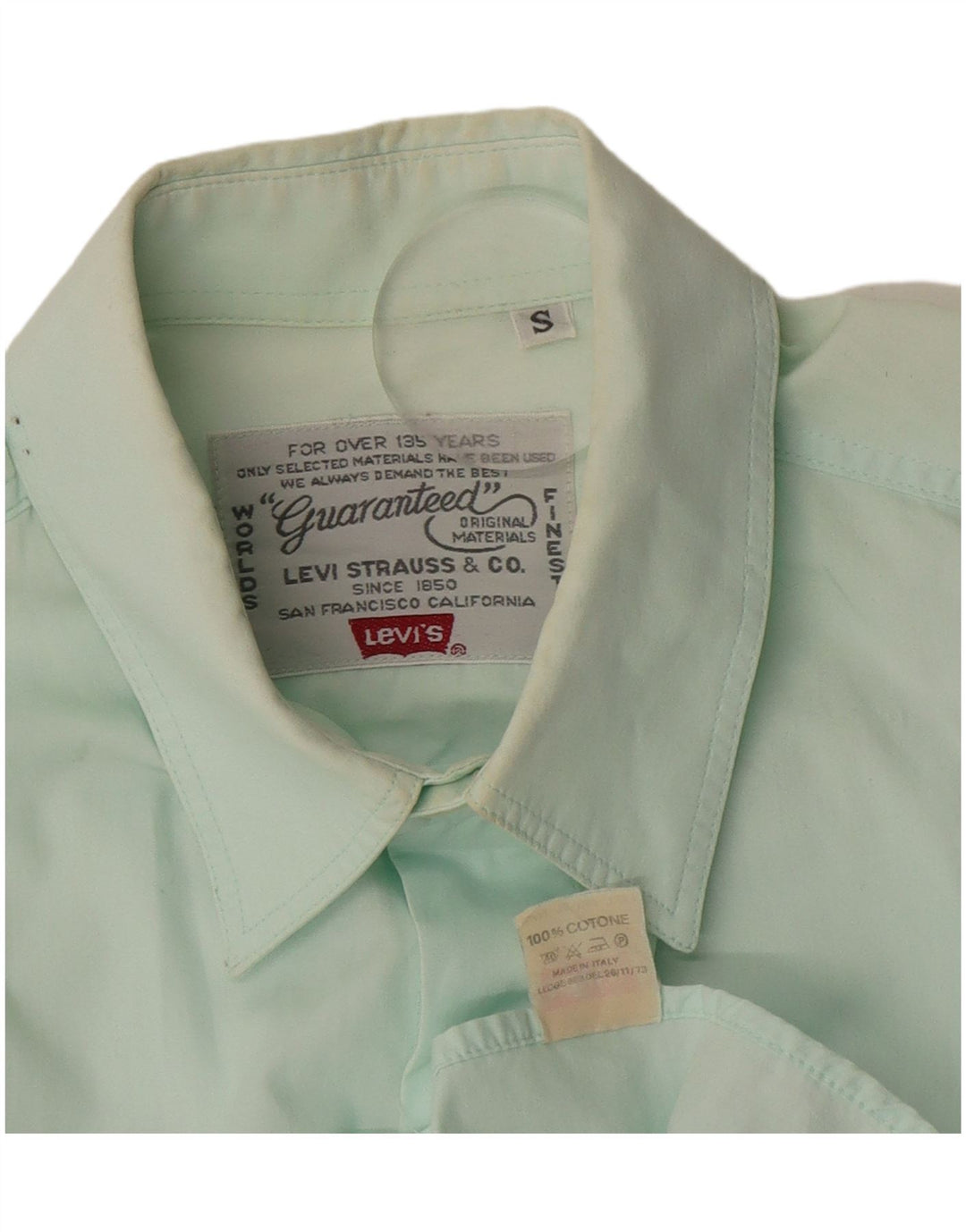 Levi's Herren-Hemd, klein, türkisfarbene Baumwolle