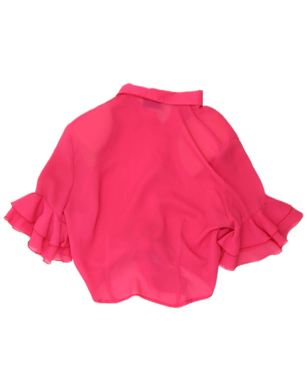 ACCORDO Damen Kurzarm-Hemdbluse UK 12 Mittelrosa Polyester