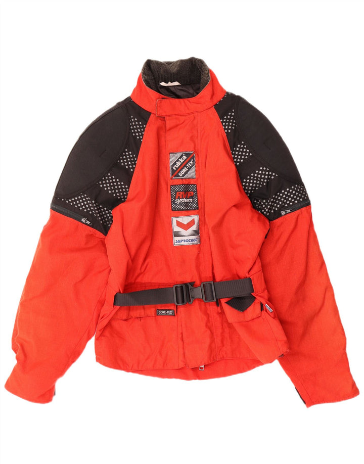 RUKKA Herren Graphic Racer Jacke IT 50 Großes rotes Colourblock-Nylon