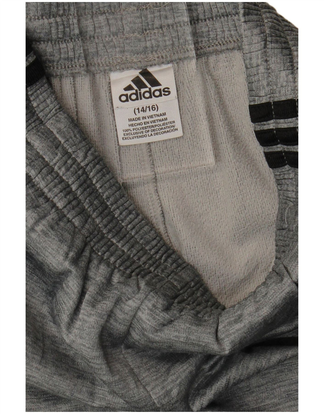 ADIDAS Trainingshose für Jungen, 14–15 Jahre, grau geflecktes Polyester