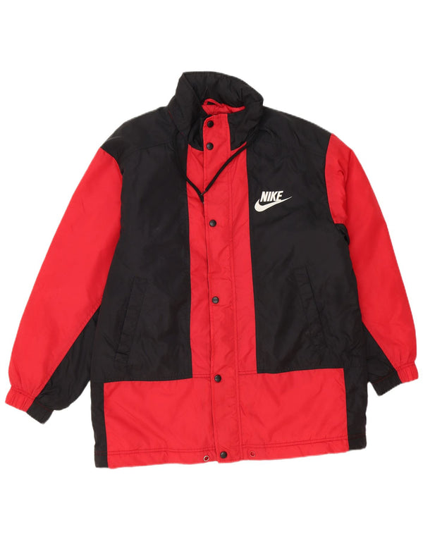 Nike Herren-Windjacke mit Kapuze, lockere Passform, UK 36, klein, rot, Farbblock