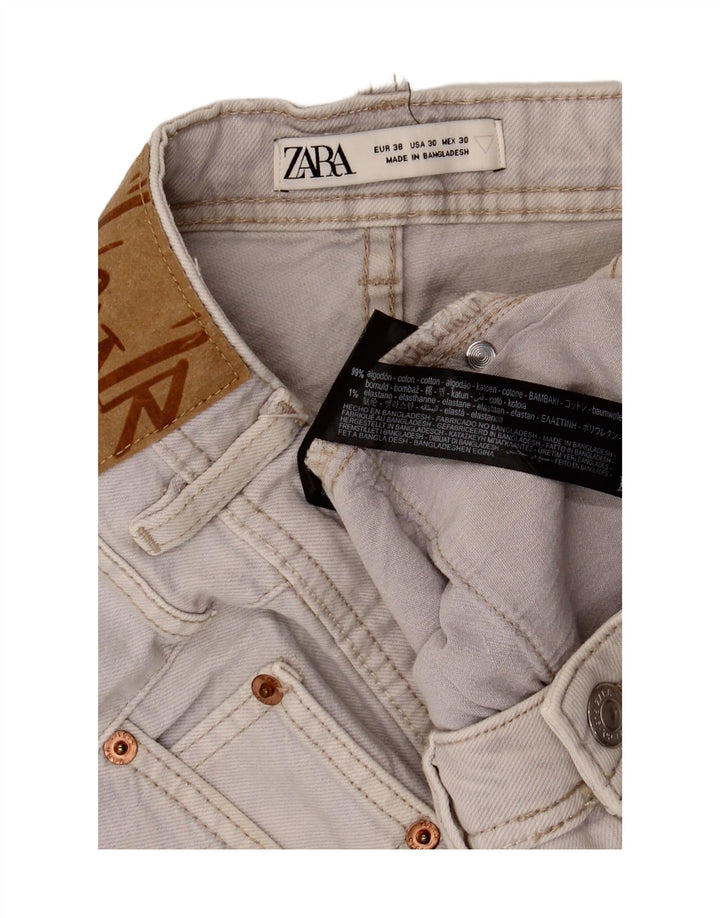 Zara Herren Jeansshorts EU 38 Small W30 Graue Baumwolle
