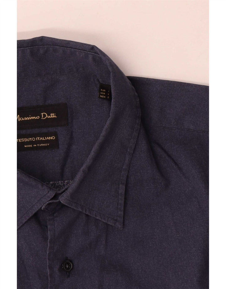 Massimo Dutti Herrenhemd, groß, Marineblau