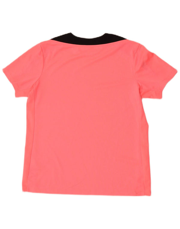 Nike Dri Fit T-Shirt für Herren, groß, rosa, Farbblock-Polyester