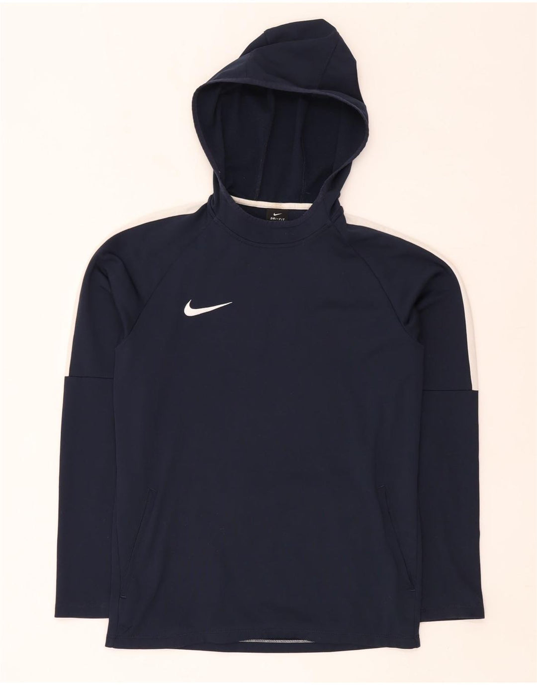 Nike Herren Dri Fit Kapuzenpullover, klein, marineblau, Farbblock-Polyester
