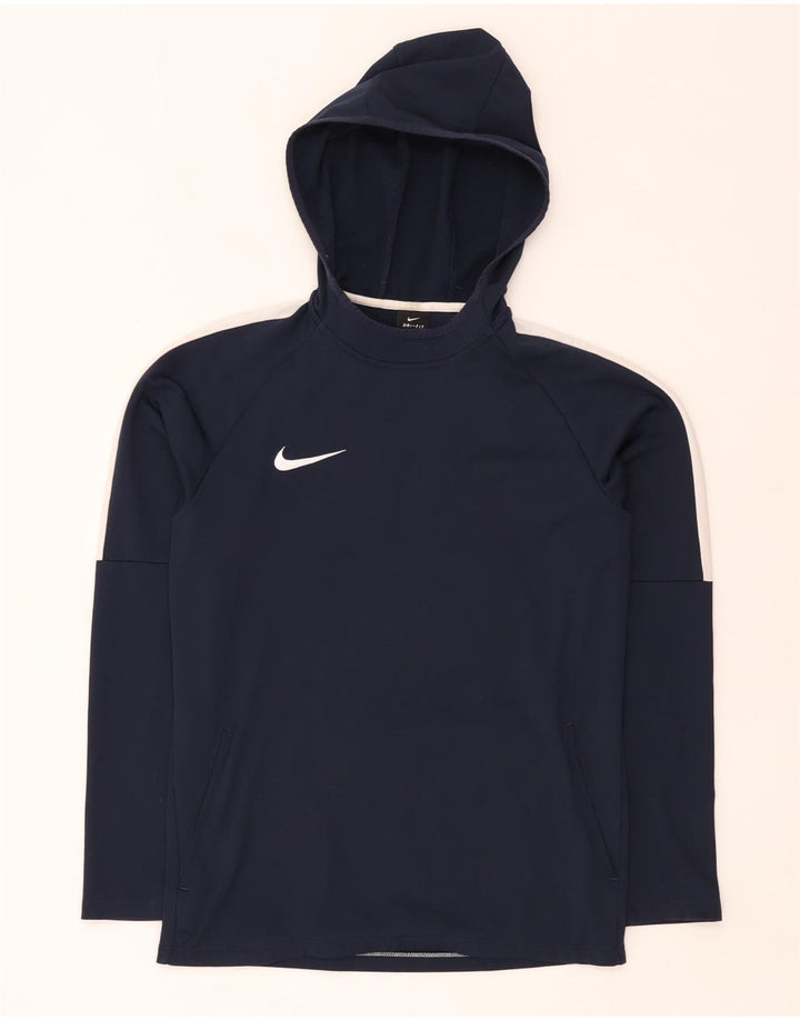 Nike Herren Dri Fit Kapuzenpullover, klein, marineblau, Farbblock-Polyester