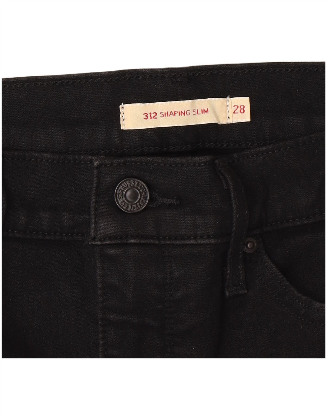 Levi's Damen 312 Shaping Slim Jeans W28 L32 Schwarze Baumwolle