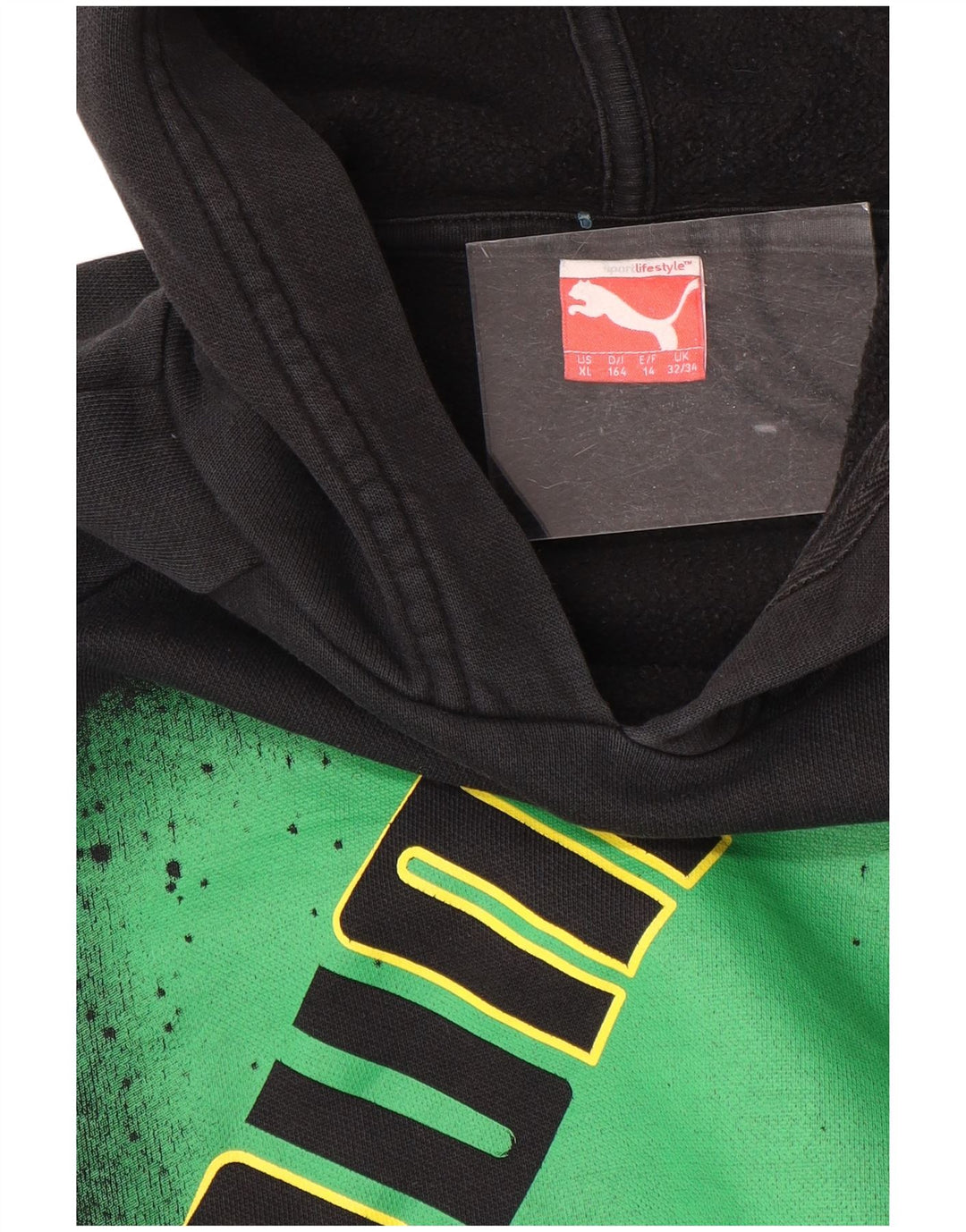 PUMA Jungen Graphic Hoodie Pullover 13-14 Jahre Schwarzer Farbblock