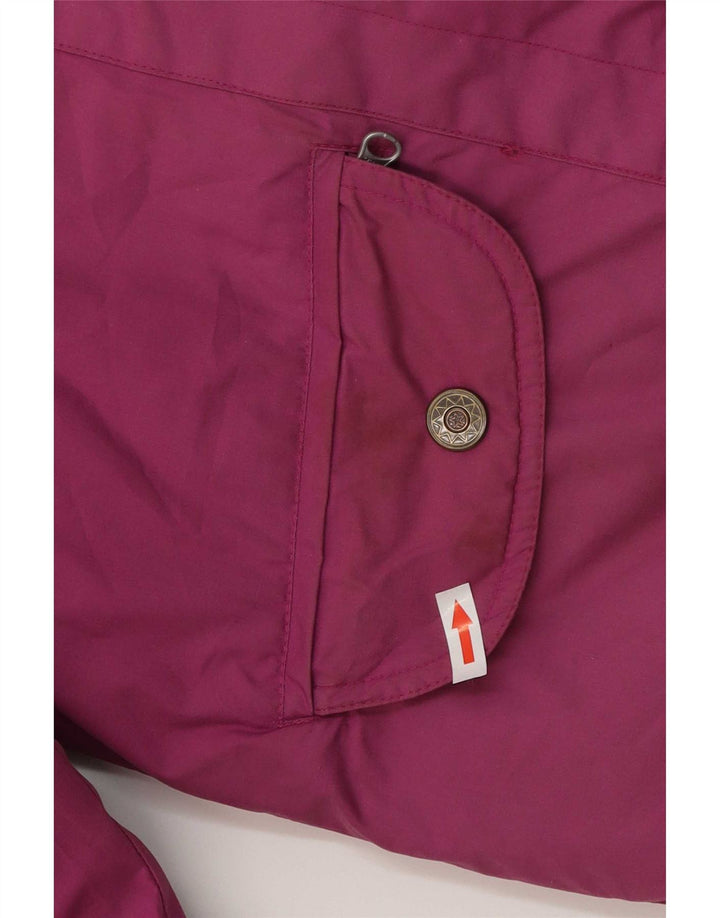 Vintage Damen Reversible gepolsterte Jacke UK 14 große lila Baumwolle