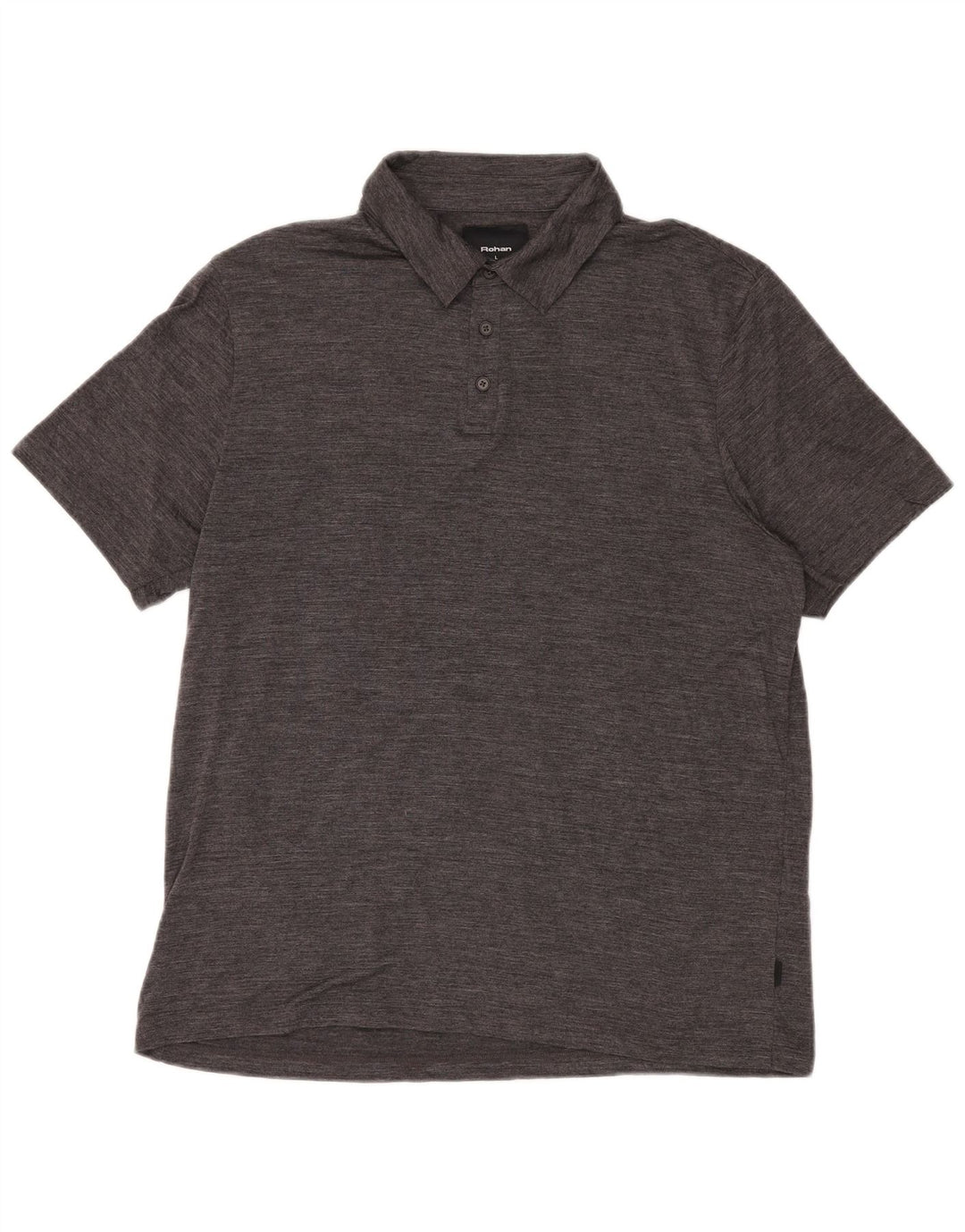 Rohan Herren-Poloshirt, groß, grau gesprenkelte Merinowolle