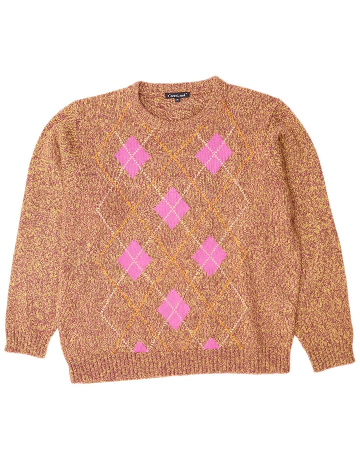 GRÖNLAND Damen UK 20 2XL Mehrfarbiges Argyle/Diamant-Acryl