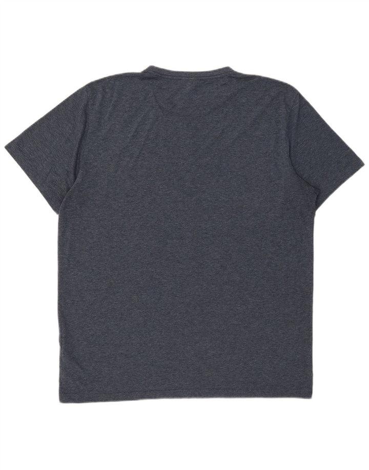 Reiss Herren T-Shirt Top 2XL Marineblau meliertes Polyester
