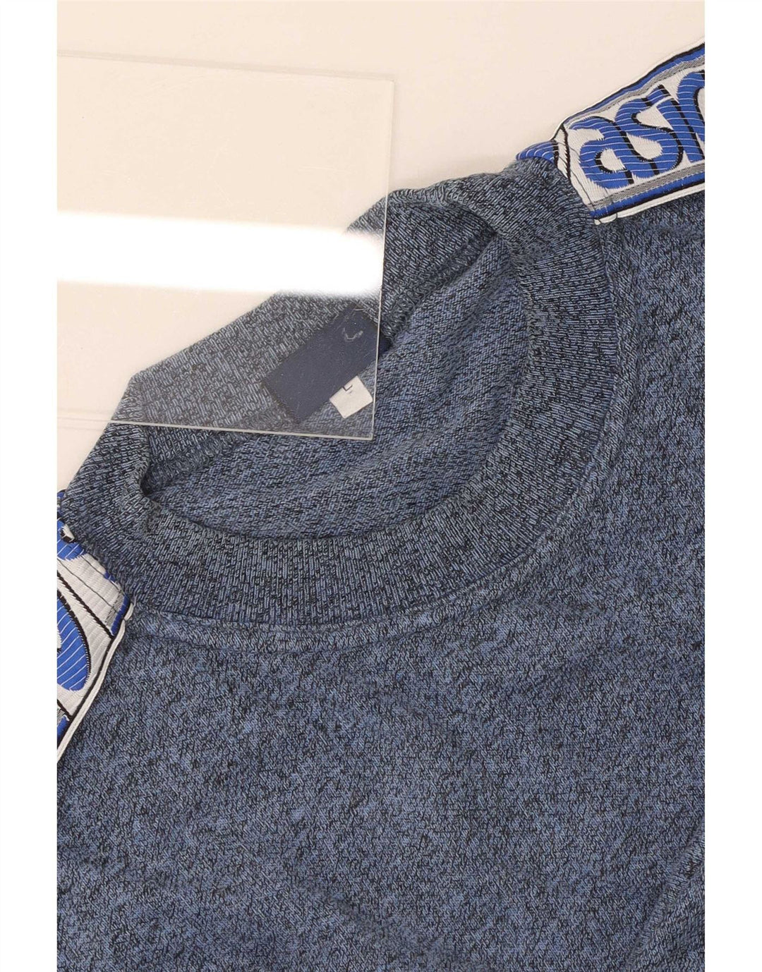 Asics Herren-T-Shirt mit normaler Grafik, Größe L, Blau, Farbblock