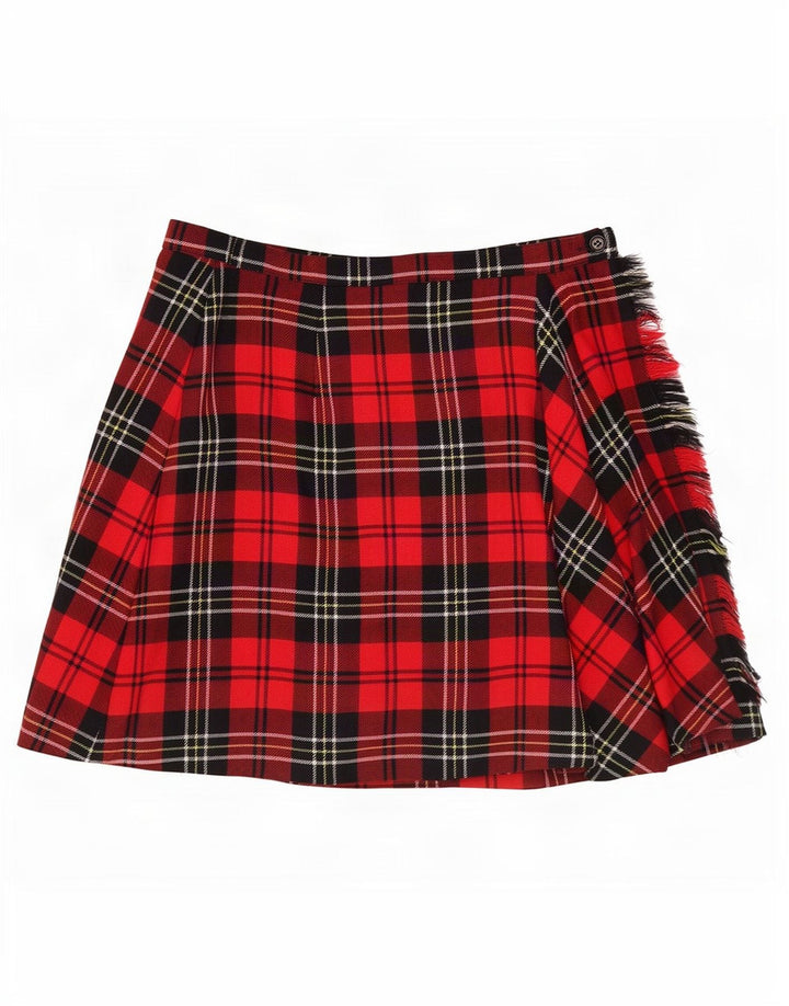 Max & Co. Damen Mini-Wickelrock W28 Mittelrot kariert