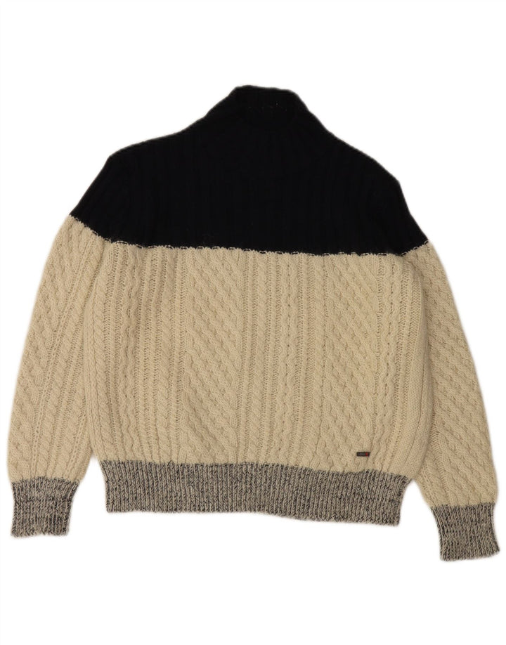Slam Rollkragenpullover für Damen, UK 14, Medium, gebrochenes Weiß, Farbblock