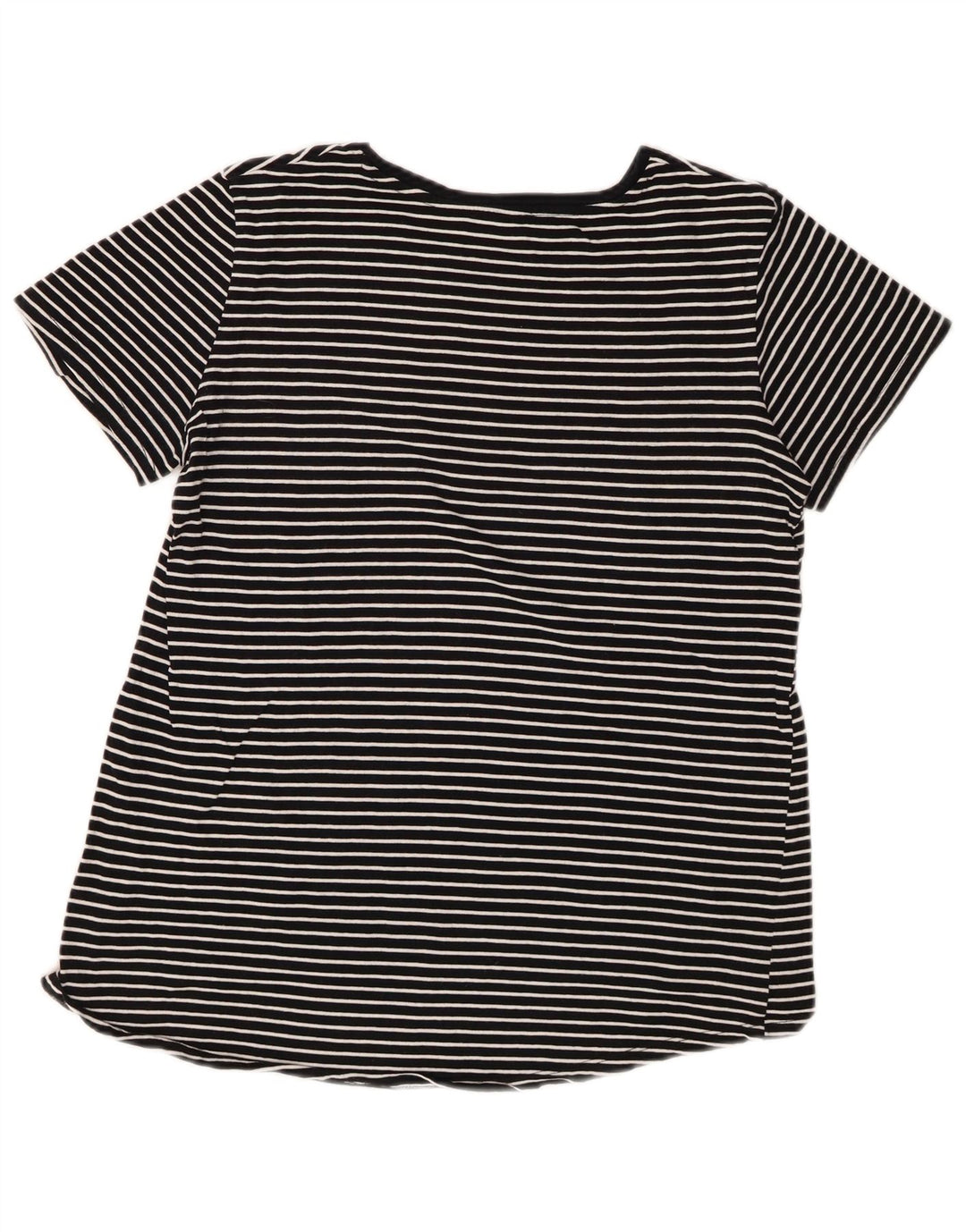 Zara Damen T-Shirt Top UK 10 Small Schwarz gestreift