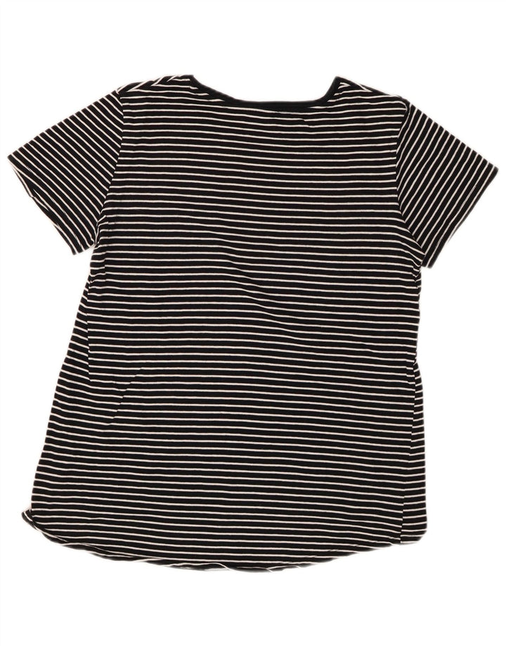 Zara Damen T-Shirt Top UK 10 Small Schwarz gestreift