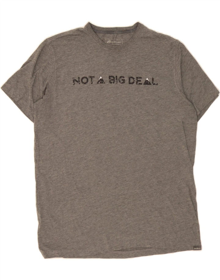 EDDIE BAUER Mens Graphic T-Shirt Top Large Grey Polyester Vintage Eddie Bauer and Second-Hand Eddie Bauer from Messina Hembry 
