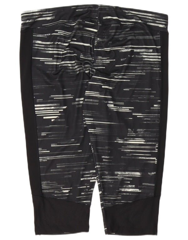 Reebok Damen Capri-Leggings UK 24/26 2XL Schwarz gestreift Polyester