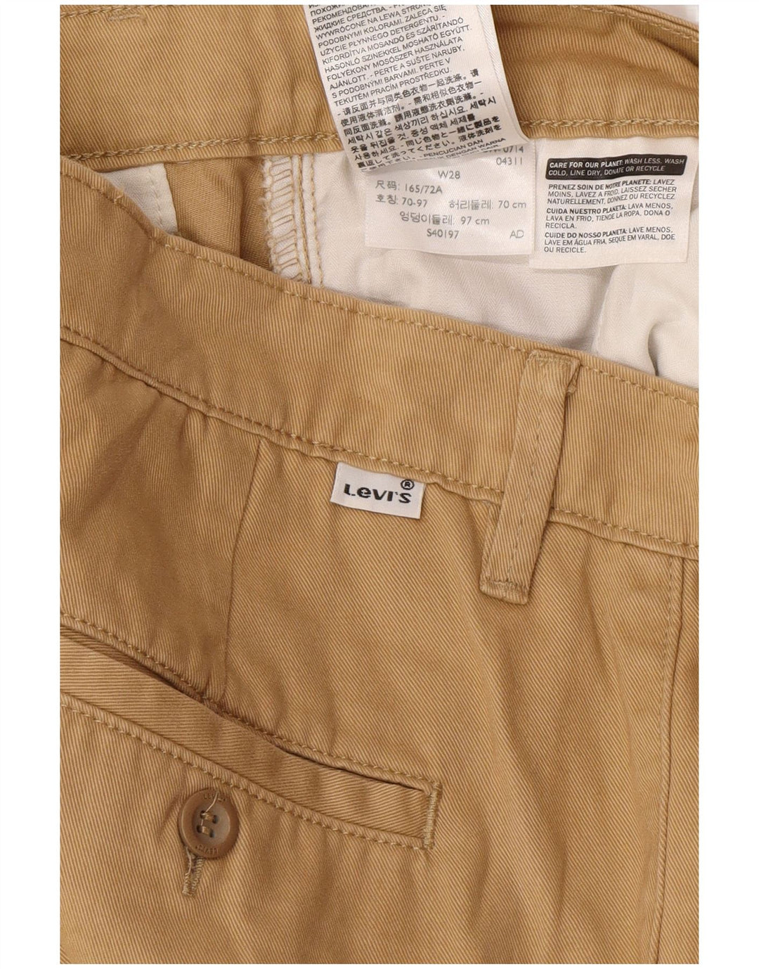 LEVI'S Gerade Damen-Anzughose W28 L28 Beige Baumwolle