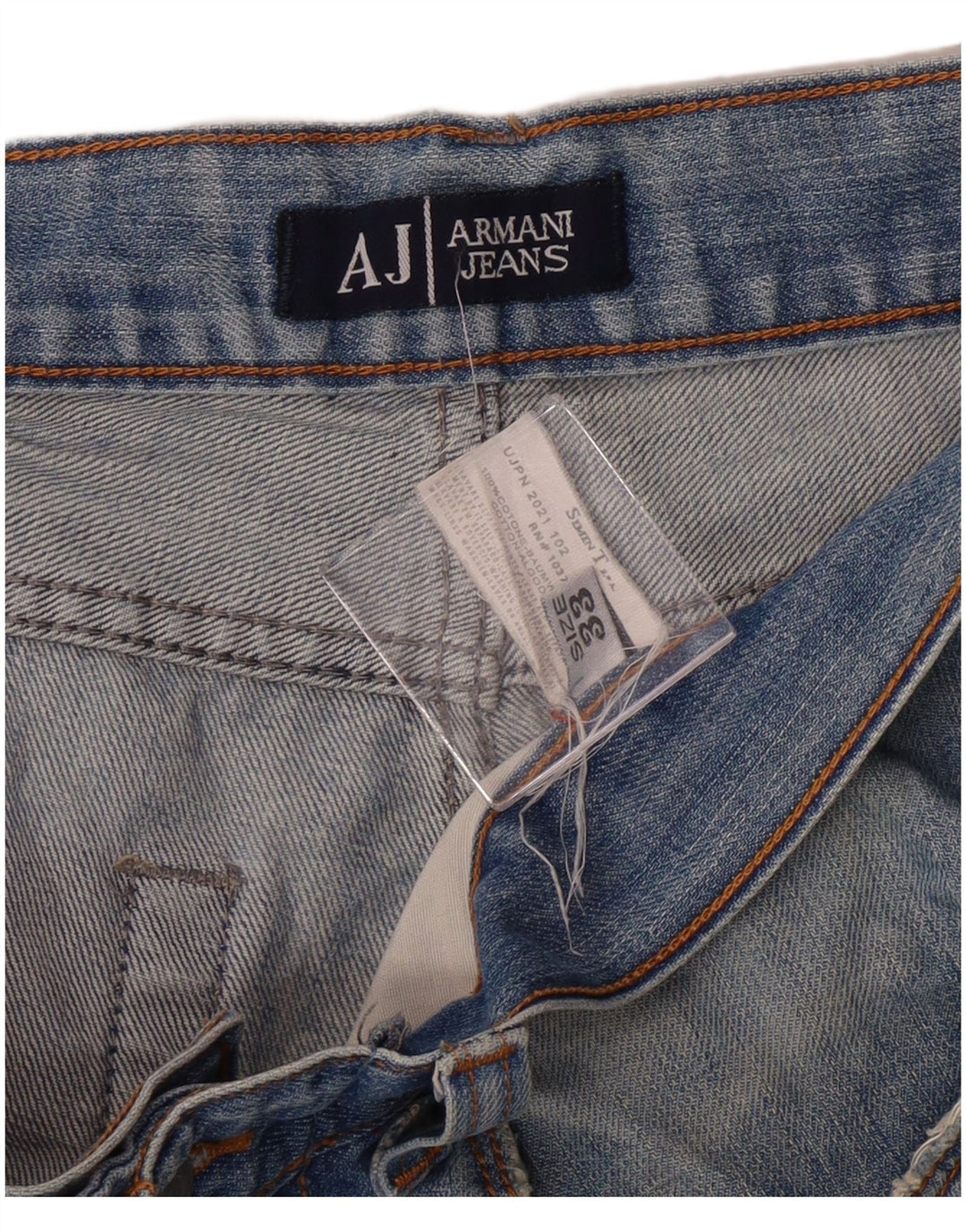 Armani Herren Straight Jeans W33 L30 Blaue Baumwolle