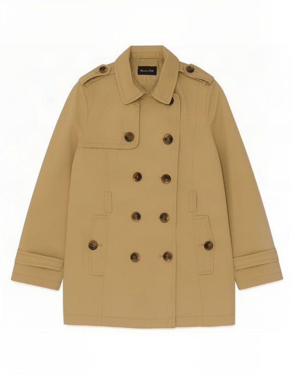 Massimo Dutti Damen Trenchcoat UK 14 Large Beige Baumwolle