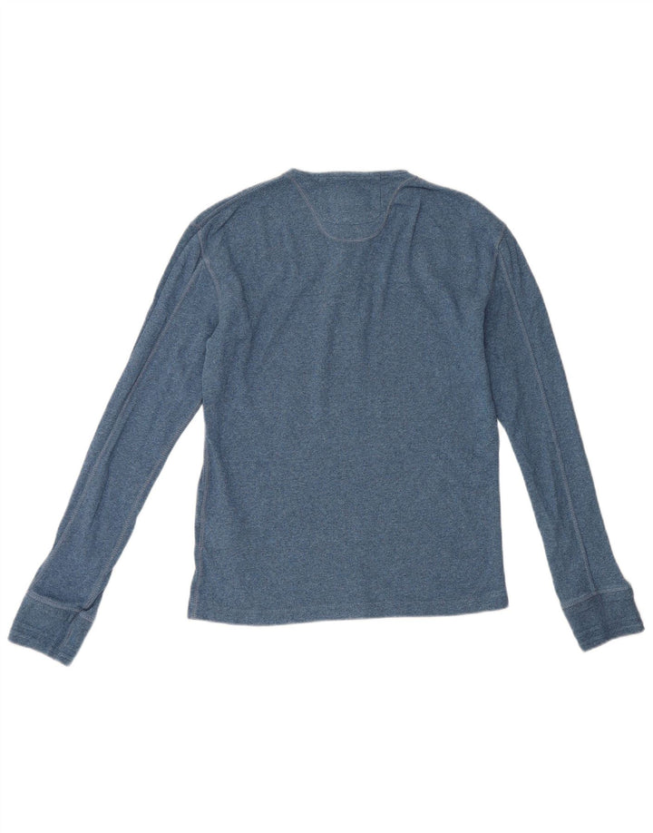Superdry Herren-Langarmoberteil aus mittelblauer Baumwolle