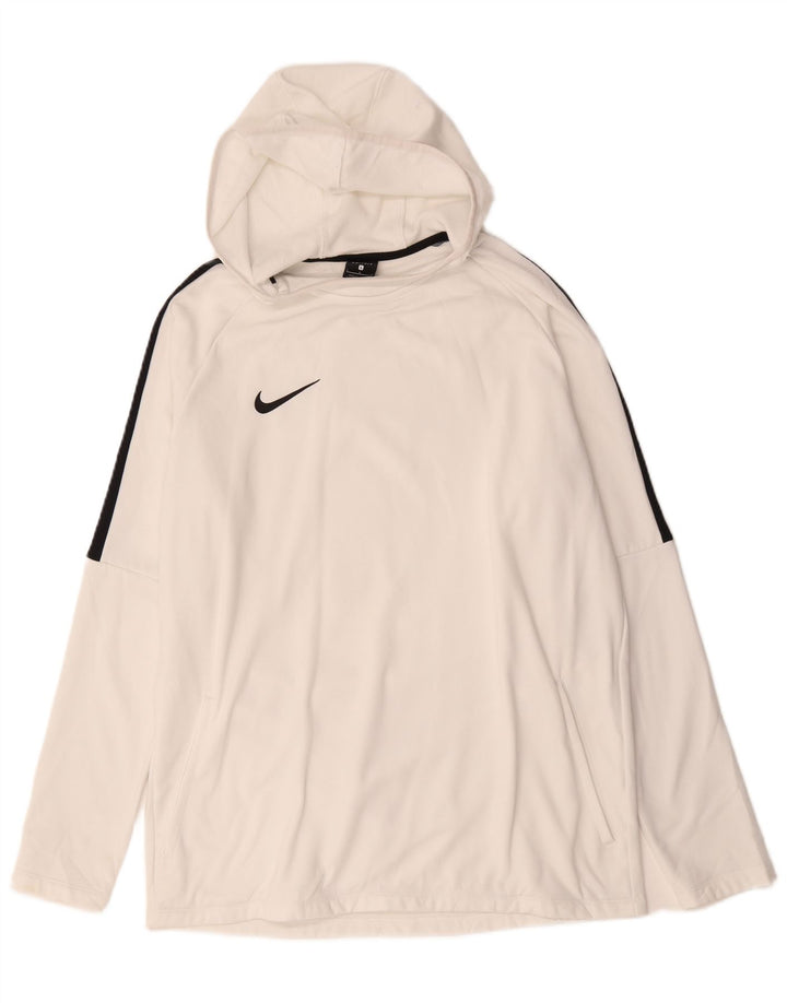Nike Herren Dri Fit Kapuzenpullover, groß, weißes Farbblock-Polyester