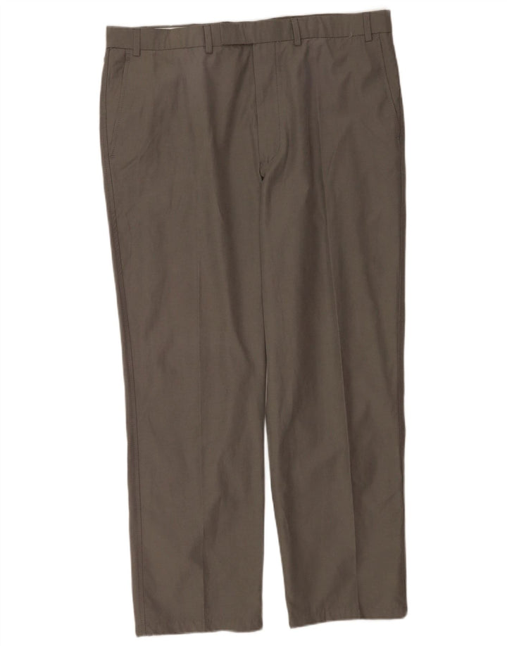 Gerade Herren-Anzughose von Marks & Spencer, W38, L29, graue Baumwolle
