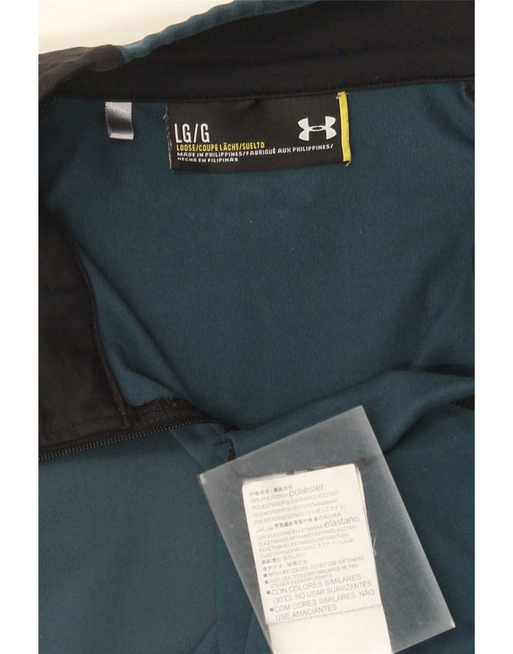 Under Armour Herren-Pullover-Trainingsanzugoberteil mit Reißverschluss, Größe L, Blau, Farbblock