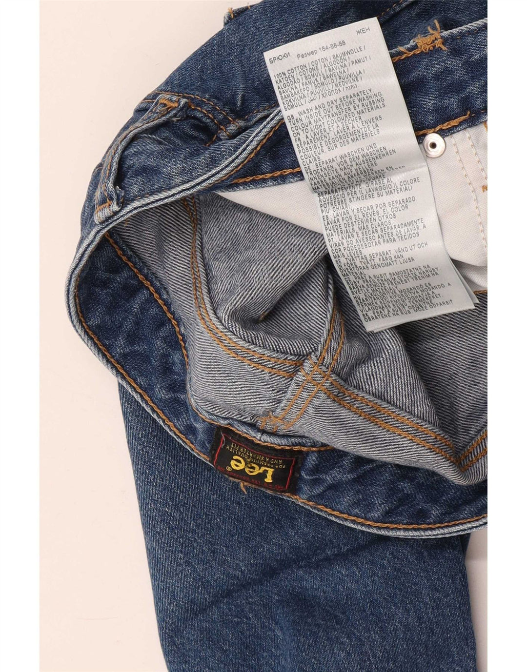 Lee Herren Carol Cropped Jeans W28 L25 Blaue Baumwolle