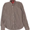 Superdry Herren-Hemd 2XL aus grauer Nadelstreifen-Baumwolle