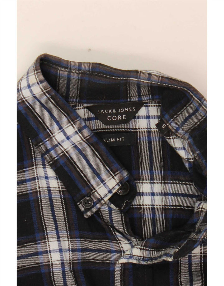 Jack & Jones Slim Fit Flanellhemd für Herren, klein, blau kariert