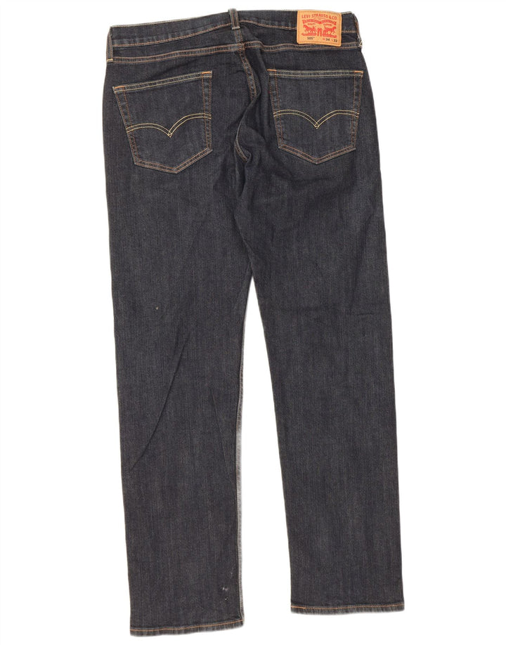 Levi's Herren 505 Straight Jeans W34 L32 Marineblaue Baumwolle