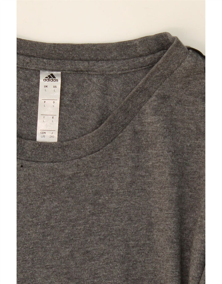 ADIDAS Mens T-Shirt Top Large Grey Cotton Vintage Adidas and Second-Hand Adidas from Messina Hembry 