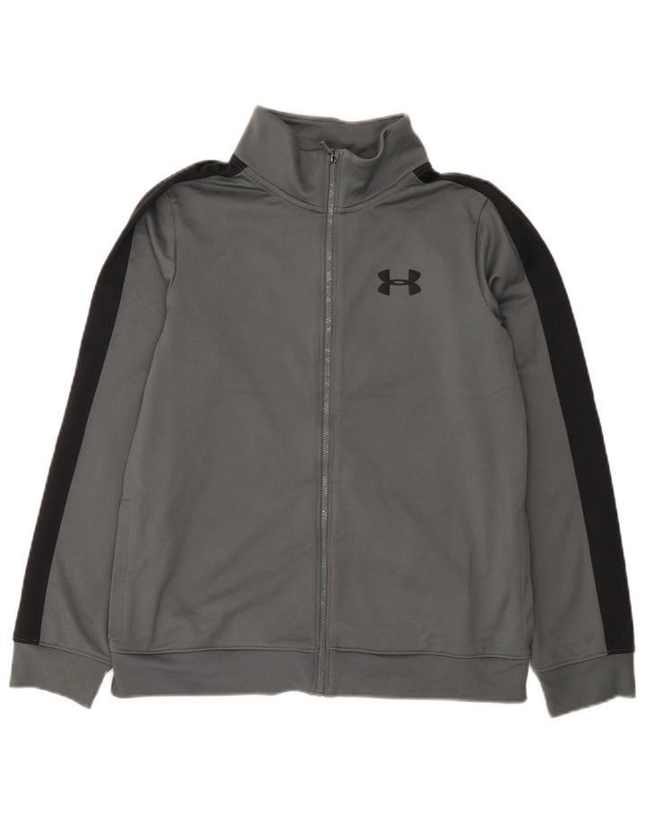 Under Armour Jungen-Trainingsanzug-Top-Jacke, 11–12 Jahre, Größe L, Grau, Farbblock